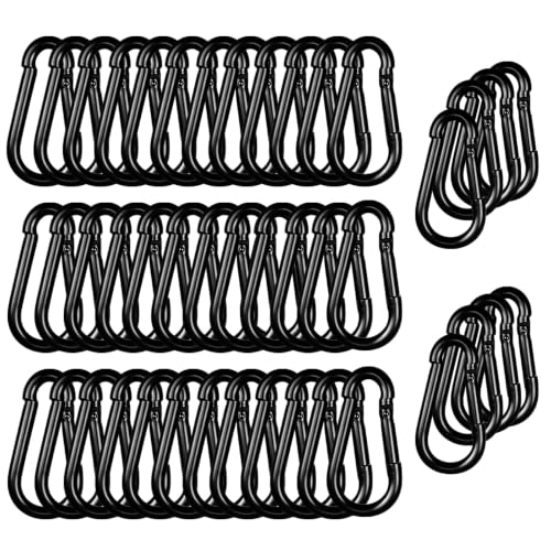 40PCS Carabiner Clips (Black / 40PCS-M5)