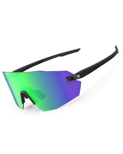 Rimless Running Cycling Sunglasses for Men Women UV400 (Green)