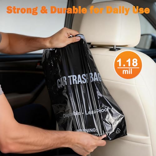50 Count Disposable Car Trash Bags (50 Count(Black))