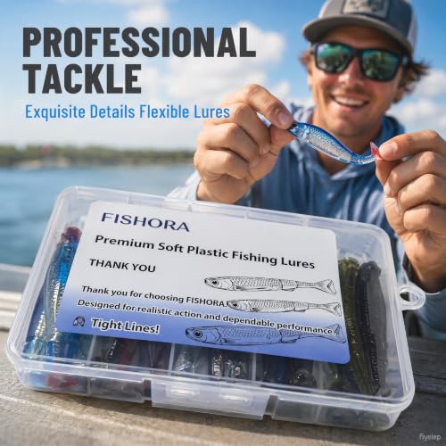 20PCS Soft Plastic Fishing Lures (5 color sets / 3.15 in/0.11oz (20 pcs))