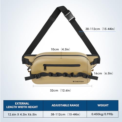 IPX8 Waterproof Fishing Backpack with Rod Holder (Brown-waist Bag)