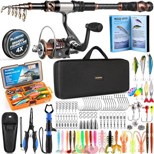 Fishing Rod and Reel Combo with Telescopic Fishing Pole (SILVER / 5.91 ft)