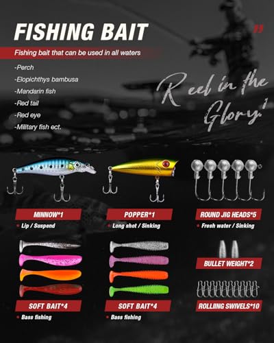 5PCS Fishing Rod and Reel Combo (2.1m/7ft / Full Kit With Carrier Bag)