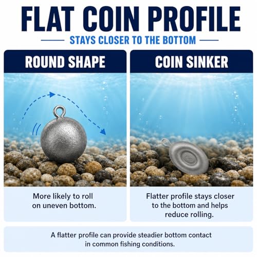 20PCS No Roll Disc Sinkers (20 Pcs / 4 Sizes)