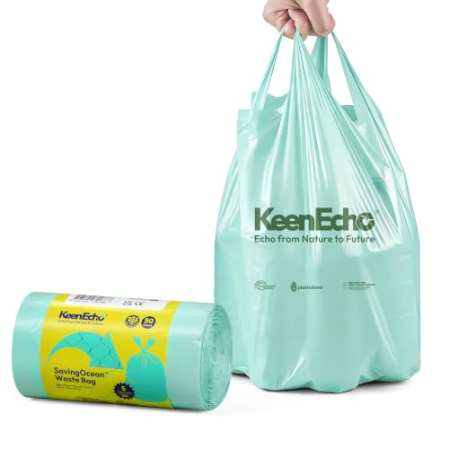 5 Gallon 50 Counts Small Green Trash Bags with Handle (Green 5 Gal / 1 Roll)