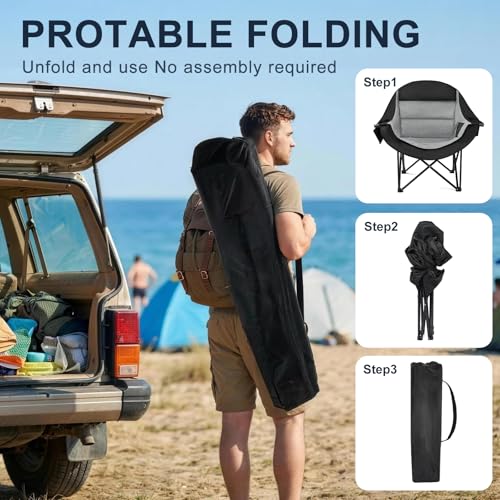 Oversized Camping Chair for Adults (Grey)