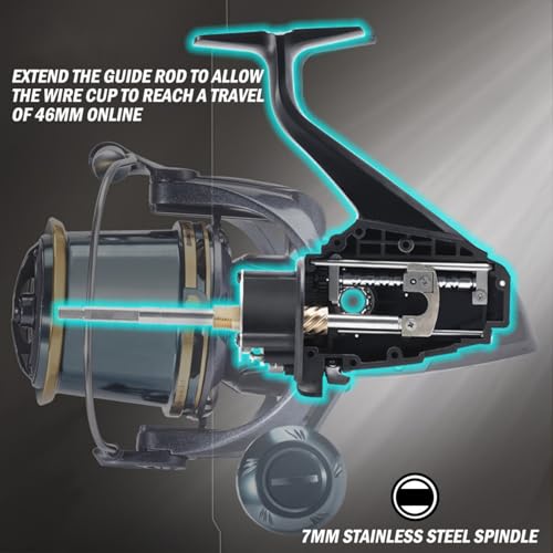 Heavy Duty Spinning Reel Metal Body with CNC Machined Spool 55LB Max Drag 10+1 BB Ultra Smooth 4.1 (BOKOF16000 / Large)