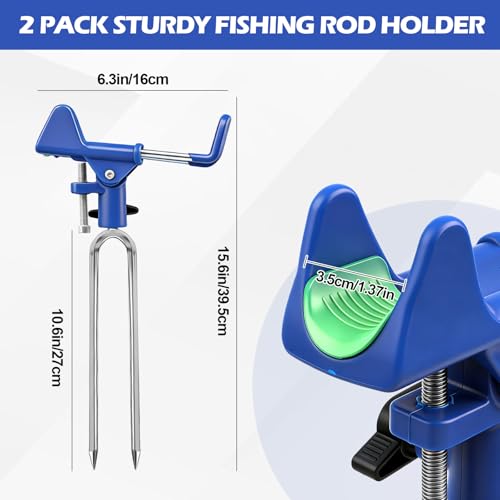Fishing Rod Holder for Ground (Blue -4 Pack)