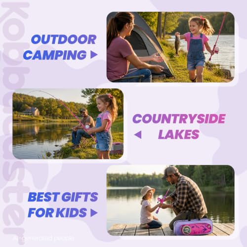 Kids Fishing Pole (Blue & Pink / 3.94-ft Set)