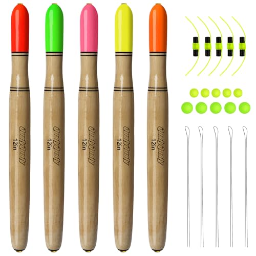 Fishing Floats (C-Wooden Pole Float-5Pcs / 12"-5Pcs)