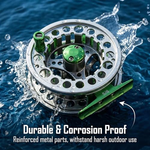 Fly Fishing Reel with Aluminum Alloy Body 5 (Green)