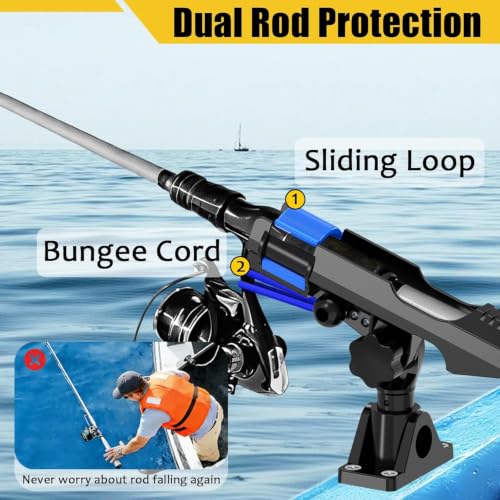 2 Pack Kayak Fishing Rod Holder (2 Black)