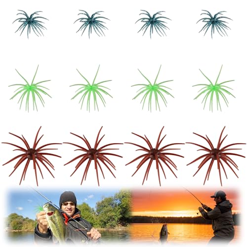 Sea Urchin Baits for Bass Fishing (Ocean Blue/Grass Green/Reddish Brown)