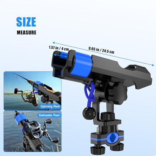 Clamp On Fishing Rod Holder for Boat Adjustable Rail Mount Pole Rack