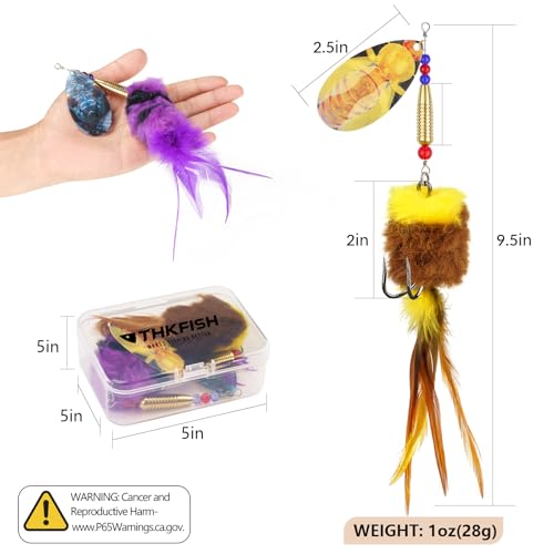 Musky Pike Walleye Fishing Lure (Purple&Yellow / 1 oz---2pcs)