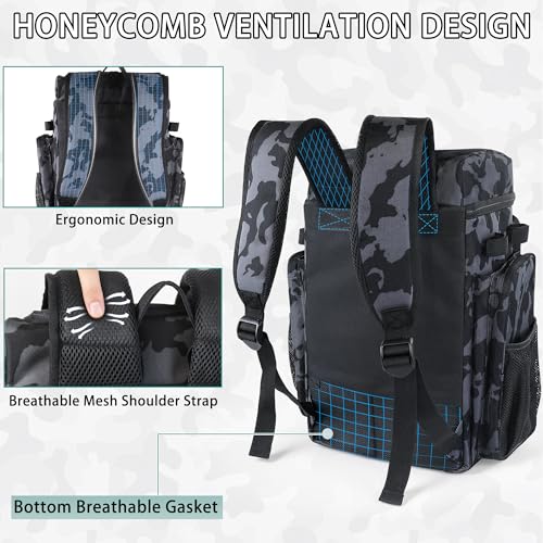 Fishing Tackle Backpack With Rod Holders (Woodland Camouflage)