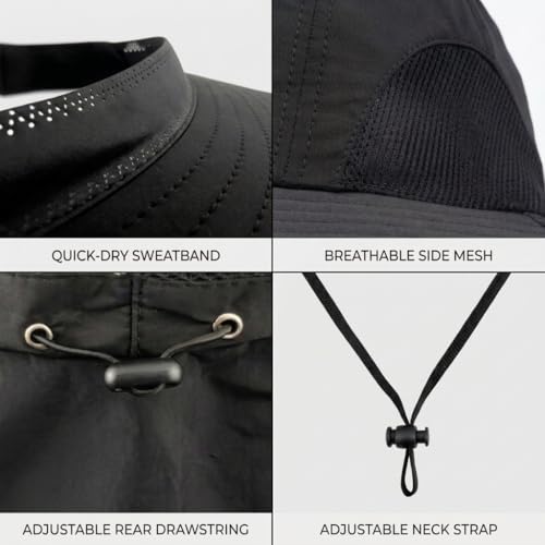 Mosquito Hats with Netting UPF 50+ Sun Protection Black (Black)