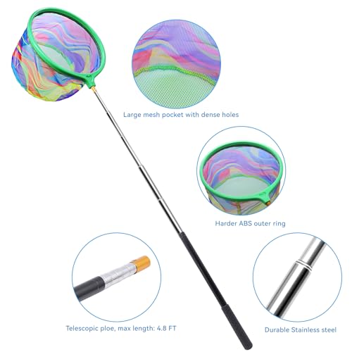 2PCS Fishing Net with Bucket (Orange + Green)