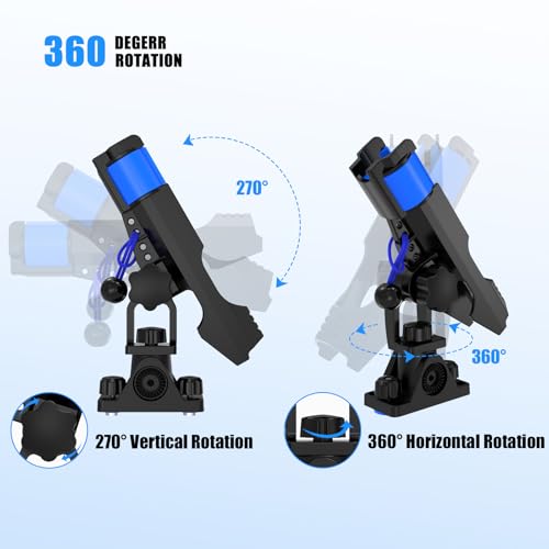 Track Mounted Kayak Rod Holders for Fishing Boat & Canoe 2 Pack (With Track)