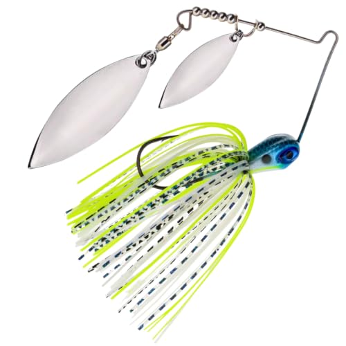 Spinner Bait Compact Profile Fishing Lure with Flash and Vibration for Bass (Charming Shad / 1/2 Oz)