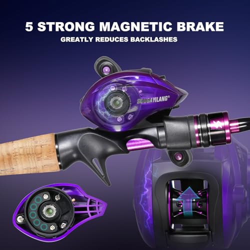 Fishing Rod and Reel Combo (B:PURPLE21Q-L COMBO / 6.9FT)