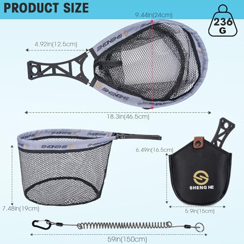 Fly Fishing Net (M-GREY)