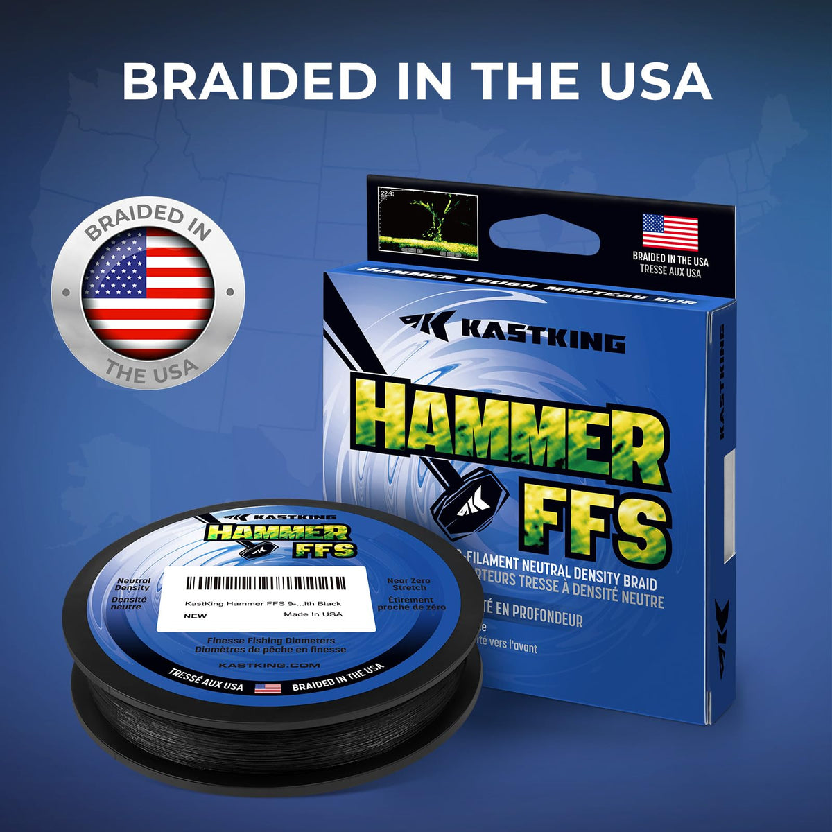 Hammer FFS Braided Fishing Line (Stealth Black / 10LB/150Yds)