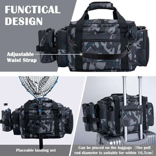 Fishing Tackle Bag (A3:Camo(Without Trays-17.72"x11.81"x9.45") / Medium)
