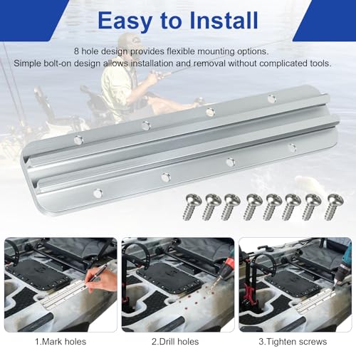 Kayak Track Kayak Rail Accessories Mount for Fishing Rod (8 In)