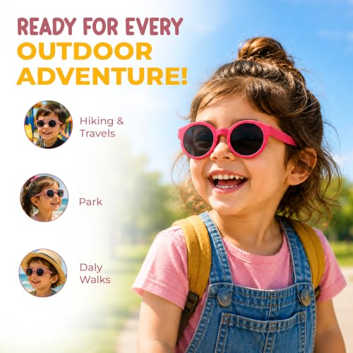 Kids Polarized Sunglasses for Boys & Girls (D.pink)