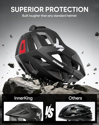 Adult Bike Helmet Rear Light & OTG Magnetic Goggles for Men Women