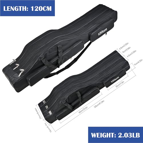 Fishing Bag 3 Layers Fishing Pole Bag