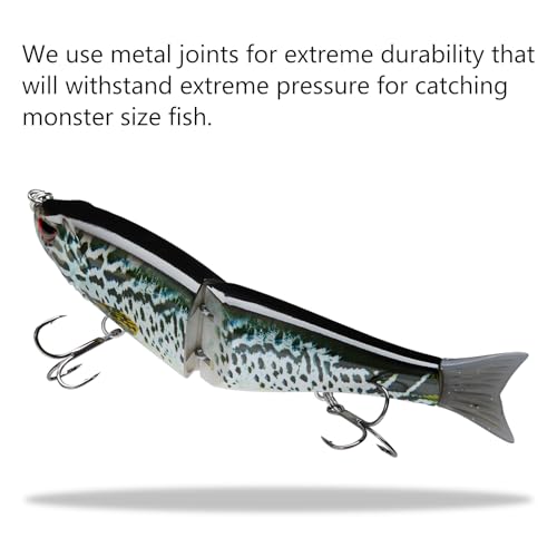 SwimShad Glide Baits Jointed Swimbait Bass Pike Salmon Trout Muskie Fishing Lure (Blue Mackerel / 7in/2.2oz)