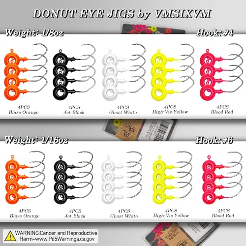 Crappie Jig Heads with Scent Holder (1/8oz, 1/16oz - 40 Pcs)