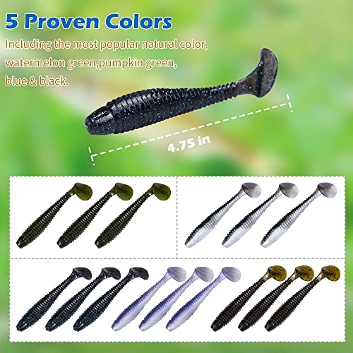 Paddle Tail Swimbait Fishing Lures for Bass Fishing (Model H)