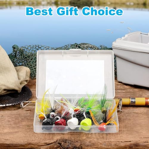 12 pcs Fly Fishing Popper Flies (12pcs 3 Size Popper Flies)