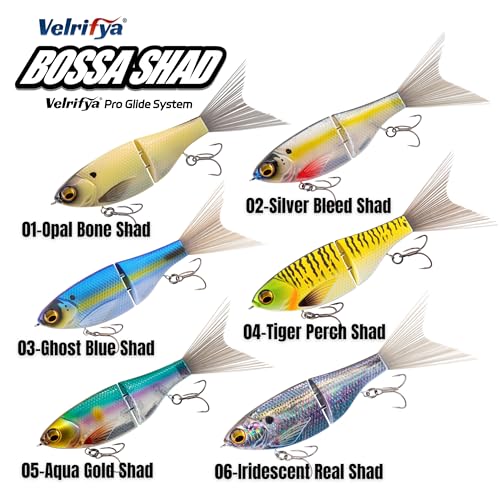 Bossa Shad Glide Bait for Bass Fishing (06-Iridescent Real)