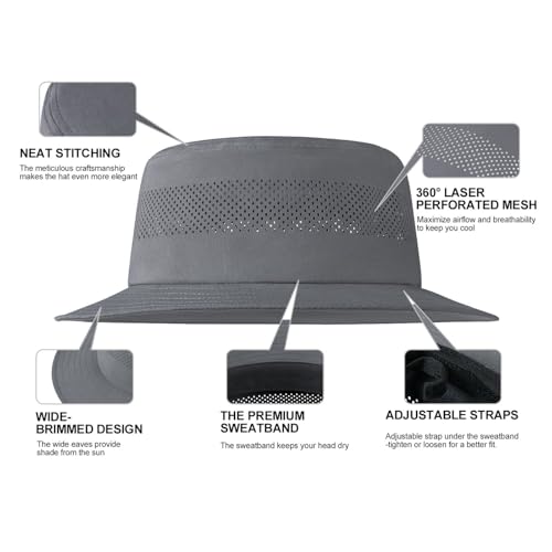 Laser Mesh Cooling Outdoor Bucket Hat (7 1/2 / Dark Grey)