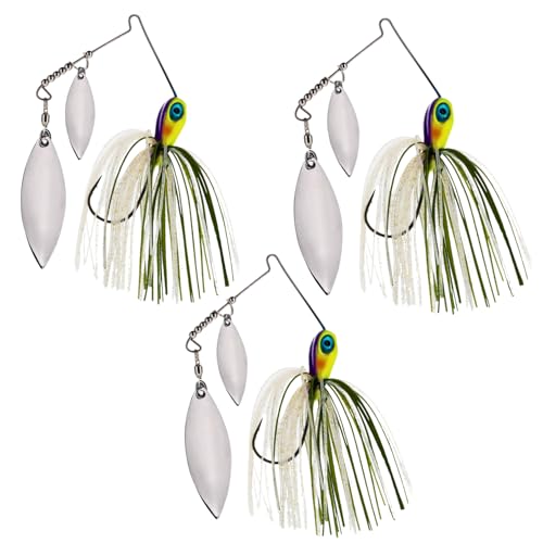 Spinner Bait Compact Profile Fishing Lure with Flash and Vibration for Bass (Sunrise / 1/2 Oz)