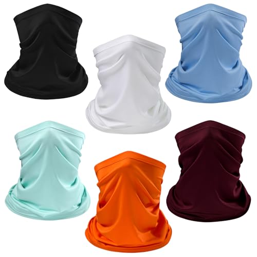 6 Pack UPF 50+ Neck Gaiter Breathable Quick Dry Outdoor Face Mask