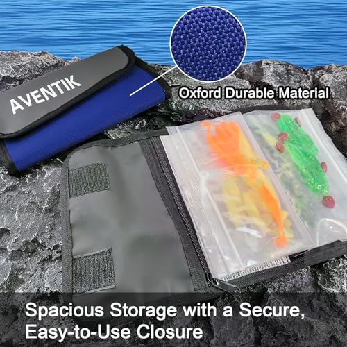Fishing Tackle Organizer Case Soft Bait Binder (M:Blue)