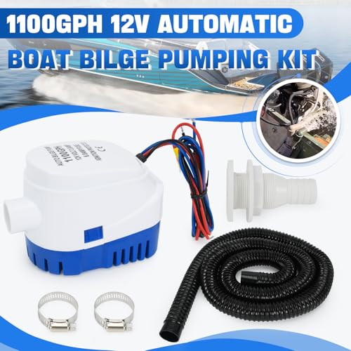 1100GPH 12V Automatic Boat Bilge Pump Kit (Automatic)