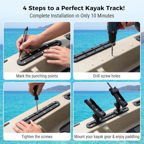 Kayak Track Low Profile Kayak Rail Mount (9 Inch，4 Pcs)