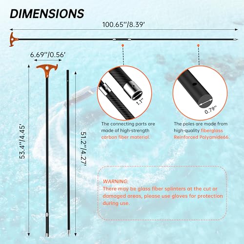 8.39' Shallow Water Anchor Pole with Hook (8.39 ft)