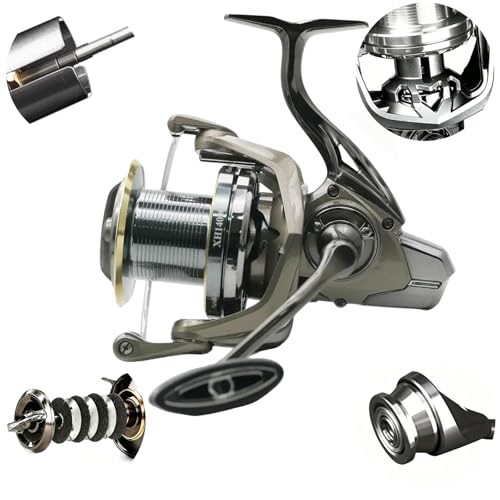 8000/10000/14000 Heavy Duty Saltwater Fishing Spinning Open Face Surf Reel,6+1bb 4.8:1 Gear Ratio, 66lbs MAX Drag Heavy Long Casting Inshore Monster Fish by Quorelynx (14000) (14000)