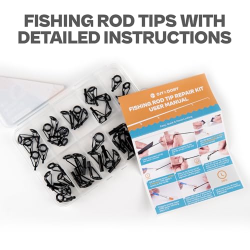 Fishing Rod Tip Repair Kit with Glue (Tips-Only / 20 Tips)