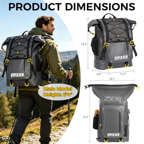 30L Dry Backpack Waterproof (Grey)