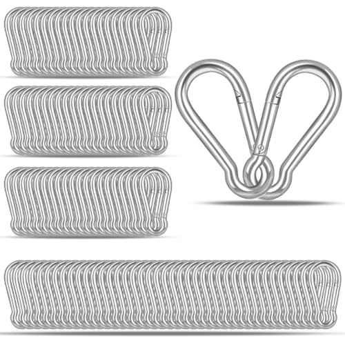 120PCS Carabiner Clips (Silver / 120PCS-M4)