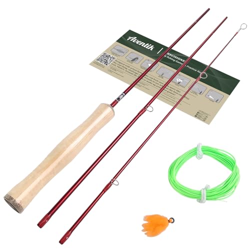 4'0'' Practice Fly Rod for Beginners Casting 3 Pieces Game Fly Fishing Rod (With Traditional Fly Line)