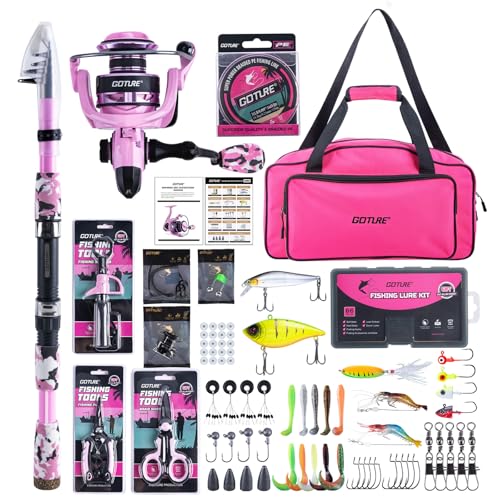 Pink Fishing Rod and Reel Combo (Pink Pole - Duffle Bag without Bottle Opener / 6FT/1.8M)